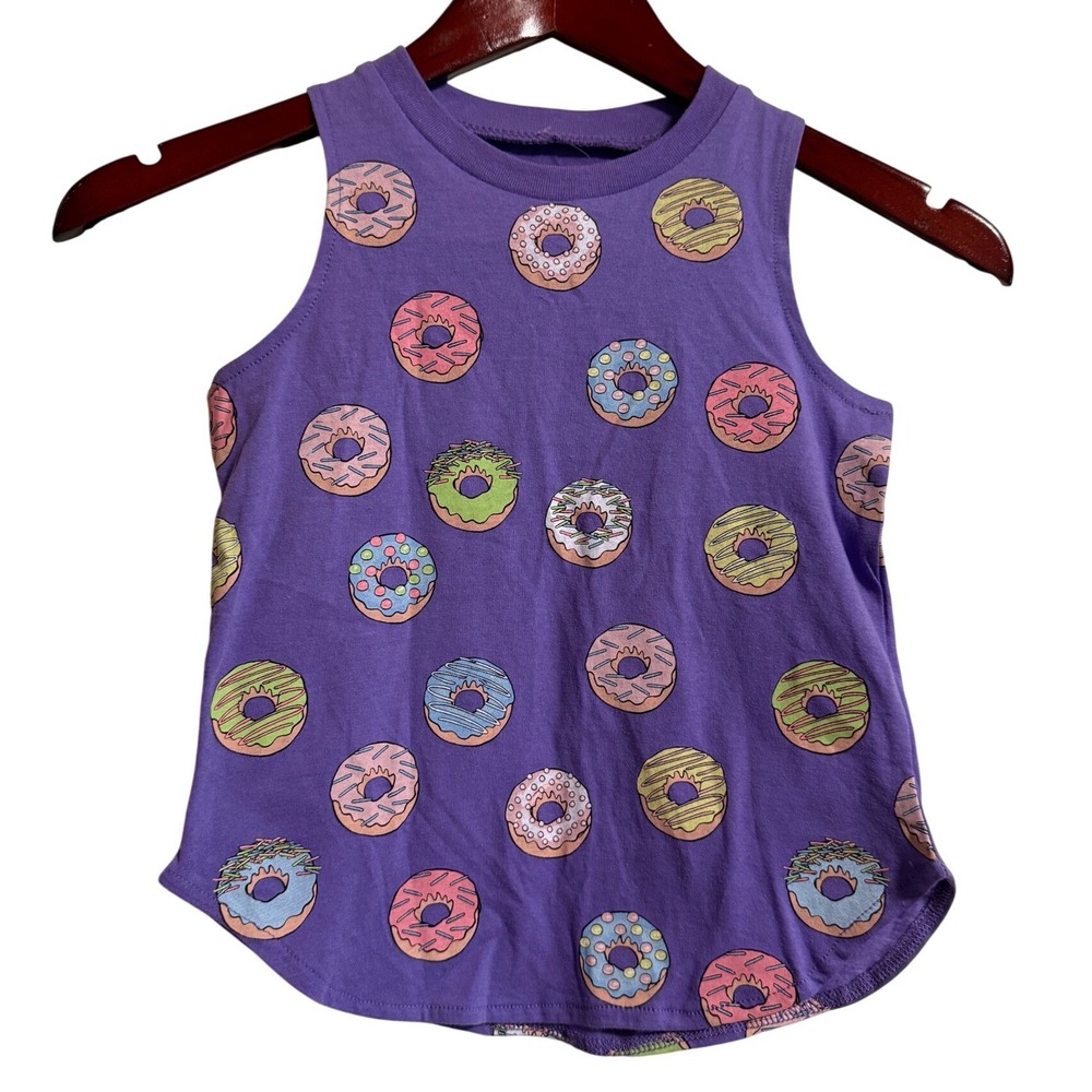 Chaser Kids Electric Purple Donut Print Sleeveless Tank‎ Top Size 5 NEW